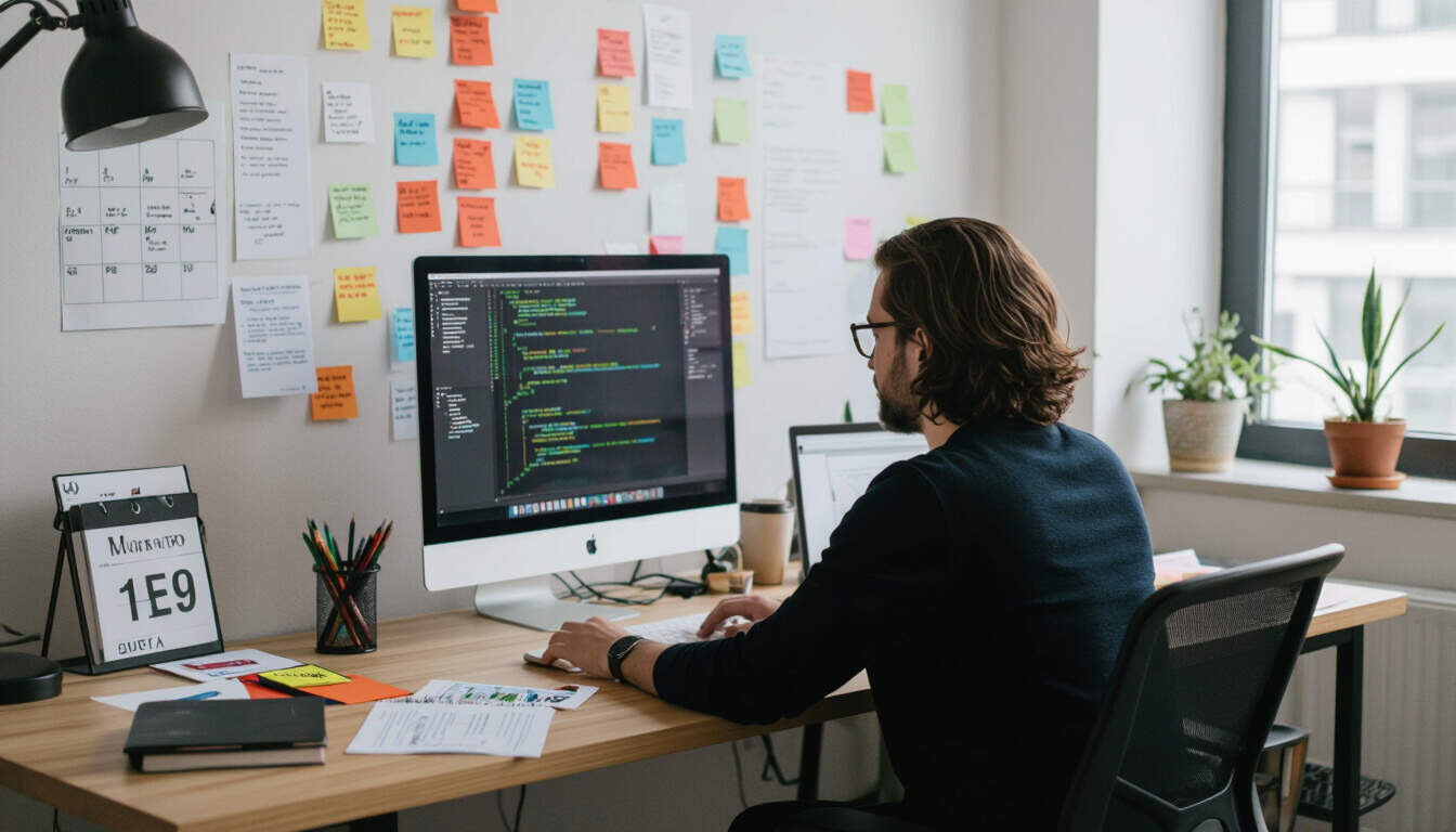 Explore how Agile methodology adapts to solo SaaS development, offering practical steps and examples for independent creators to manage projects effectively and deliver high-quality products.